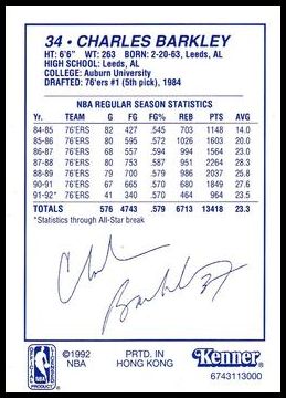 1992 Kenner Starting Lineup Cards